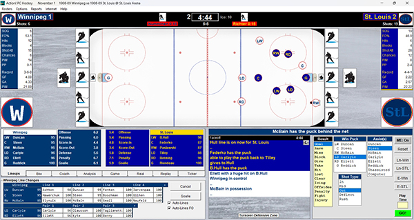 Manual Play Result - Action! PC Hockey